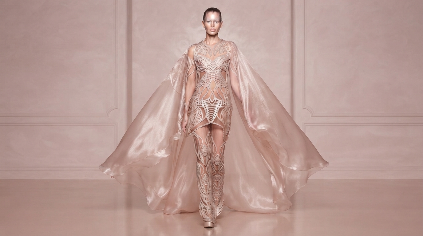 Editorial illustration for From Sketch to Toile: How a Haute Couture Pattern Takes Shape